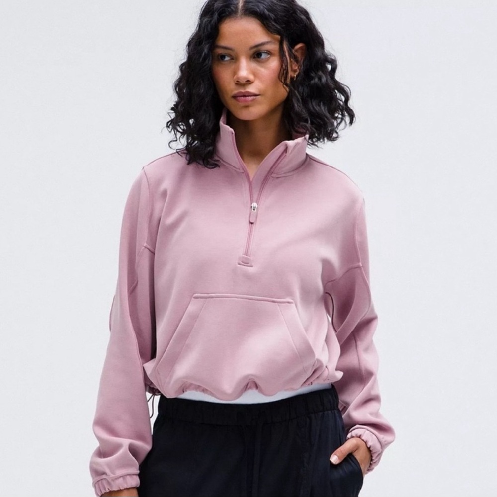 2024 Lululemon Brushed Softstreme Half Zip Rose Blush